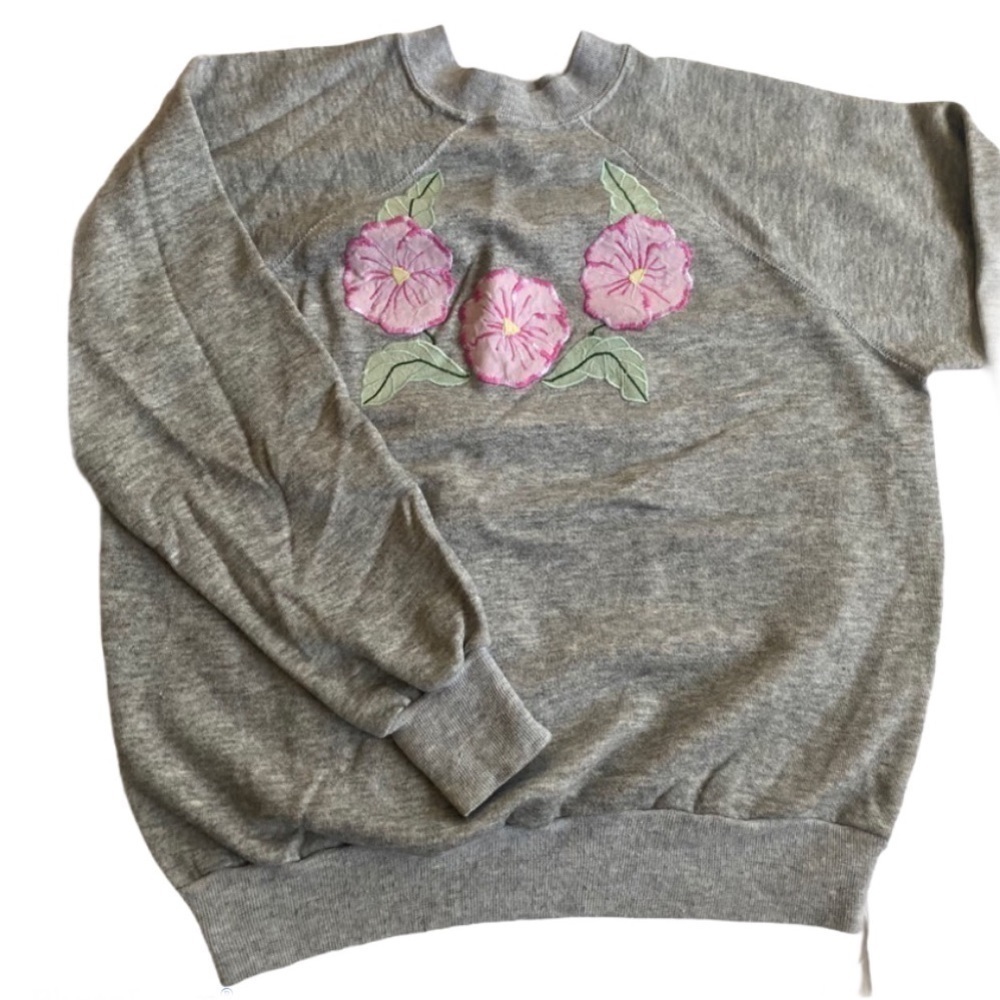 Vintage crewneck pullover sweater gray size M